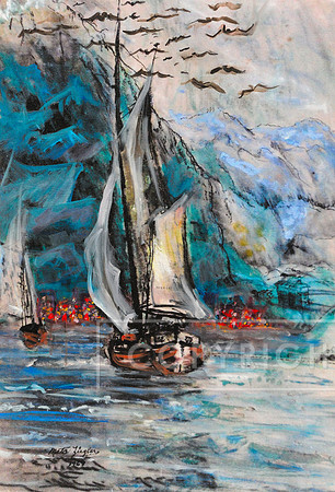 "Two Ships in the Night" cards and prints avaliable